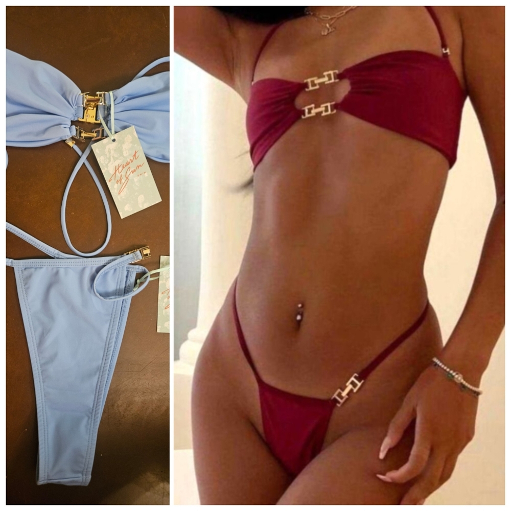 Nwt Heart Of Sun Farfetch Hardware Electra Iris Blue Violet Luxury Bikini M